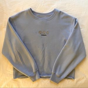 blue flower embroidered sweatshirt from hollister!